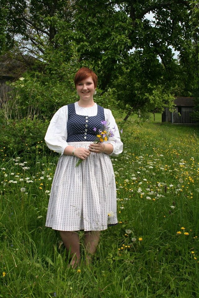 young country gild with traditional clothes called 