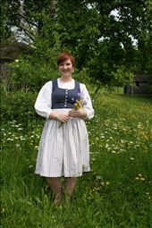 young country gild with traditional clothes called 