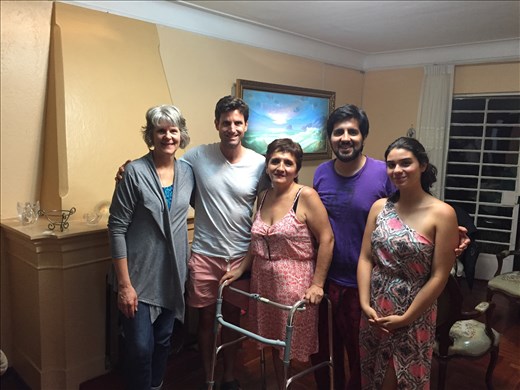 Saying good-bye to my family and James (a student from Australia living in the home)