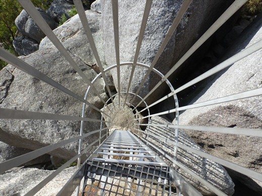 Looking Down the Ladder at Castle Rock Sky Walk, Porongurups