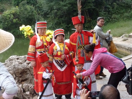 Tourists having fun with Dress-ups, Stone Forest