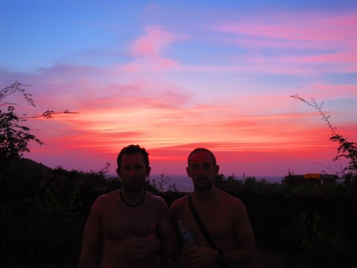 Sunset walking to Gokarna Town