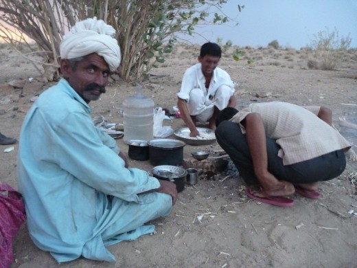 The head chef and his team preparing dinner!