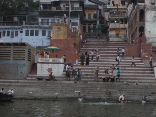 Washing in the ganges