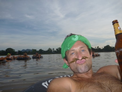 Tubing on the Mekong