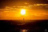 The day is just starting and surfers alike are already in the water patiently waiting for a chance at that perfect ride.  Heading out into the breakers is a stand up paddle boarder trying to navigate his way as the surprisingly harsh sun rises from beneath the clouds.: by paulygee, Views[262]