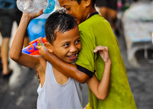 children playing in the parade