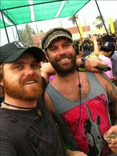 Peter & Wheaty during Songkran, the Laos new year, a 3 day celebration where the boys got very wet, apparently you can't escape the water pistols, hoses & water bombs!: by pedroandbridget, Views[191]