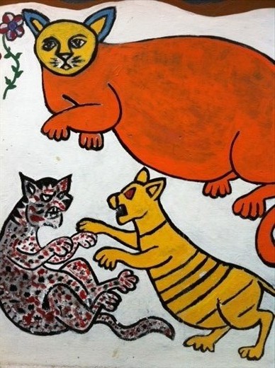 Street art in Jogja.....yes I miss my Rasta Cat!!