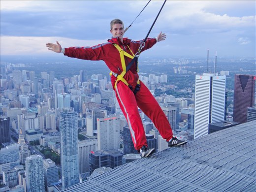 You should see the view from here. CN tower Edge Walk. Toronto. 