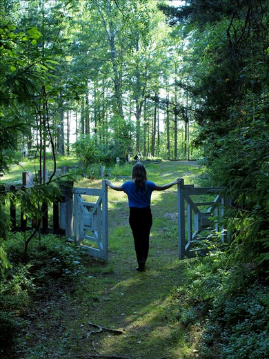 Visiting the cemetary of the small island community of Pellinki, where my grandfather is buried, with my little sister. I just love the entry from the sea. My sister and I often go down to the cemetary pier just to look out to sea and wonder what it was like on my grandfathers boat.