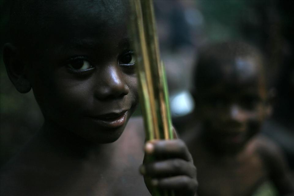 Children from early age learn how to hunt but as logging companies in search of the wood are getting deeper and deeper Baka’s traditional way of life might not survive strong push of ‘outside’ world 
