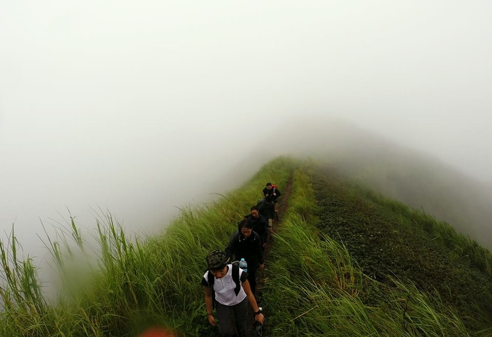 Crossing through the knife-edge of Mt. Batulao, Philippines