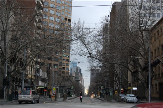 Mainstreets of Melbourne at 7am can feel lonely, everyones walking by themselves