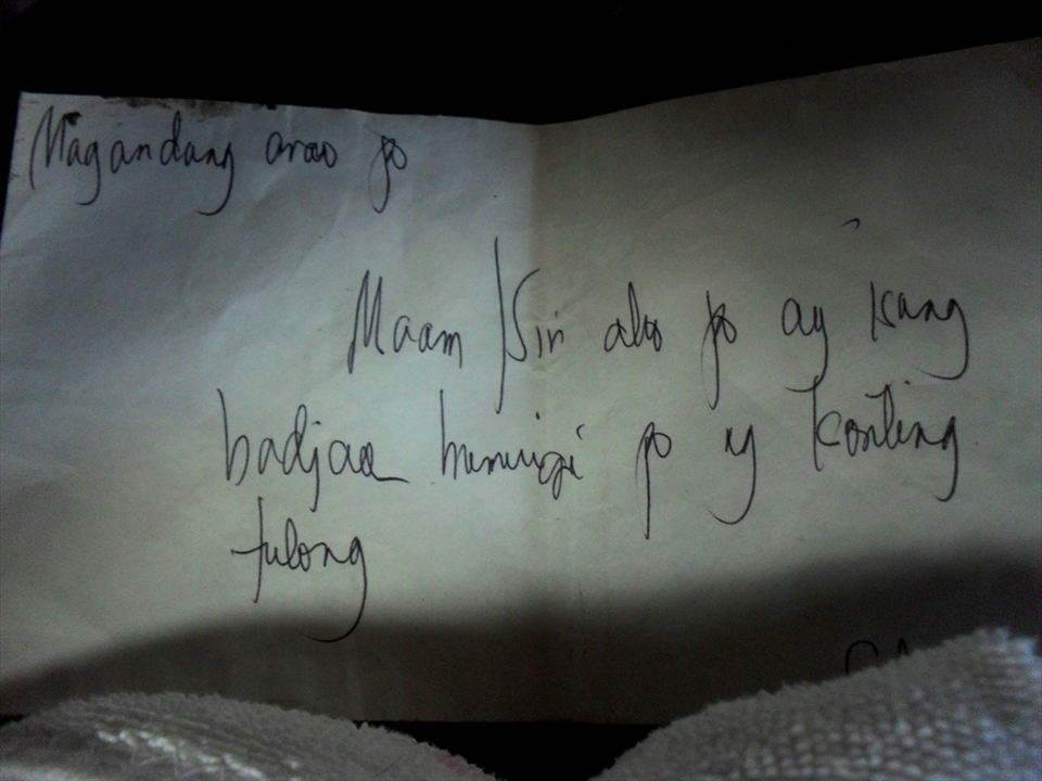 The Envelope. A street kid ask for alms & gave these envelopes to us passengers.