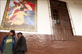 As they watch the rain pour in the courtyard, two boys have a laugh in the corne: by peru2012, Views[295]