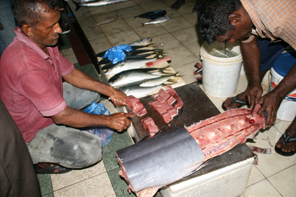 The first day on realistic Maldives - busy Fish Market in Male