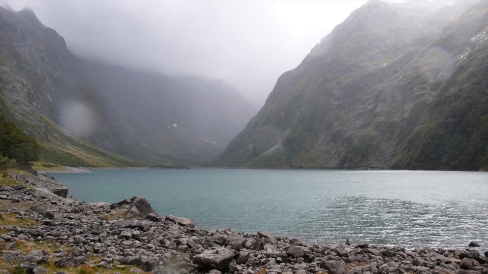 On the way to Mt Cook we came to a trail that led to this isolated lake stretching out and around the cliffs on either side. Upon arrival we were greeted by picturesque sun and blue skies within minute’s and with no warning clouds from the far end of the valley came rolling across the lake enveloping us like a thick fog form a horror movie. Time to leave!