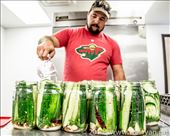 Garret Gunderson of Fayetteville, AR in the canning process of making pickles.: by phodographer, Views[288]