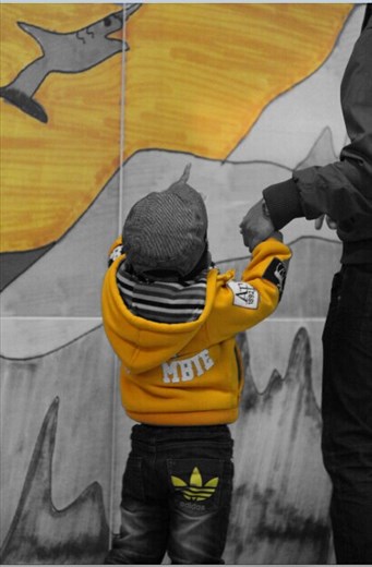 kids in hall comfort me, especially when seeing small hands hold by bigger ones.