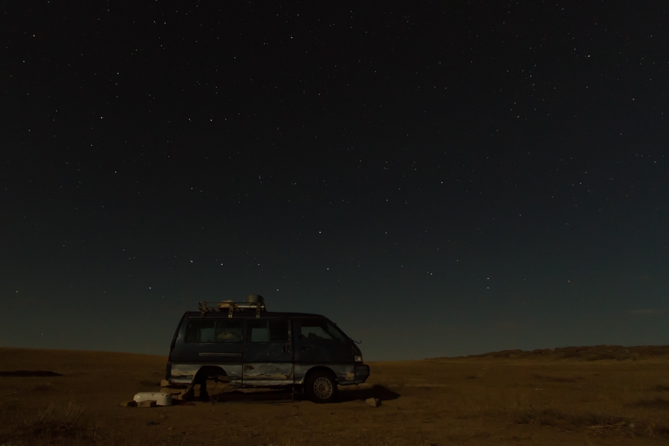 The carcass of this vehicle appeared at one of the ger camps. Emptied of anything useable, it's carcass left to be picked at by passers-by. Sometimes even vehicles can't survive the harsh conditions. 