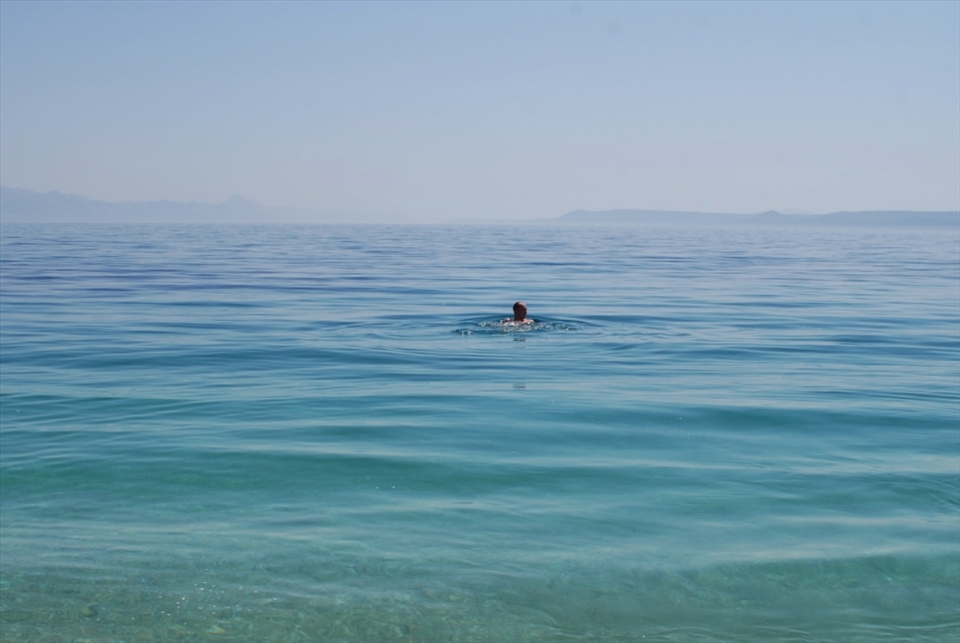 Zlatni Rat Beach, Bol na Braču. Ths end of April, the water temperatures were about 16-18 degrees Celsius. A very refreshing swim in the crystal clear water. 