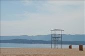 The lifeguard stand and trash bins are waiting for the crowds to roll in.: by photonika, Views[358]