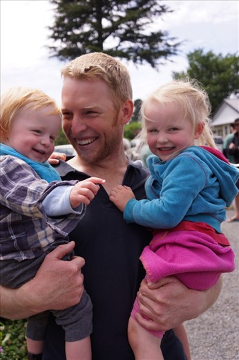 The farmers work hard and play hard.  My brother and his cutie pie kids relax on the weekend.