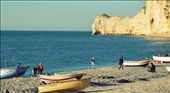 When we were going to have a trip to Etretat, I expected to see the landscape in a spirit of Monet like “Etretat: la plage et la port d’Amont”: colorful boats, blue ocean, white rocks and, how we can be without them, tourists.: by piastry, Views[436]