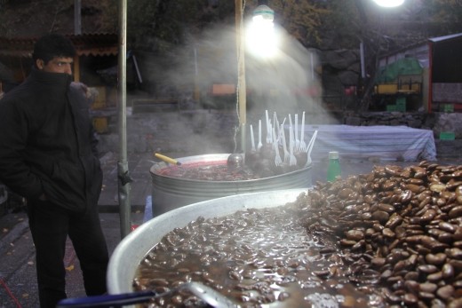 Hamedan - vendor of hot snacks (beetroot and chestnuts)