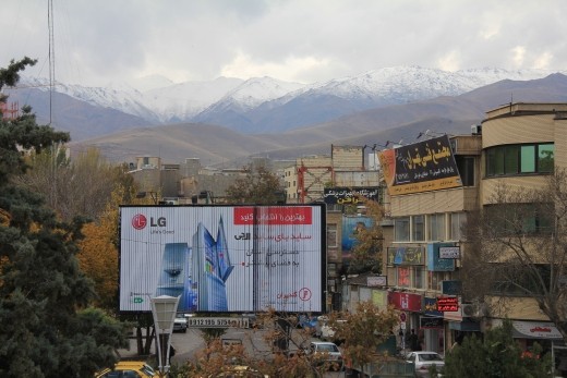 Iran - Hameda - snow-covered Alvand mountains