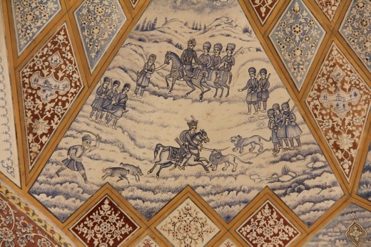 Iran - Kashan - detail of Qajar pavilion
