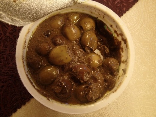 Iran - Qom - parvaneh (olives in walnut and pomegrate paste)