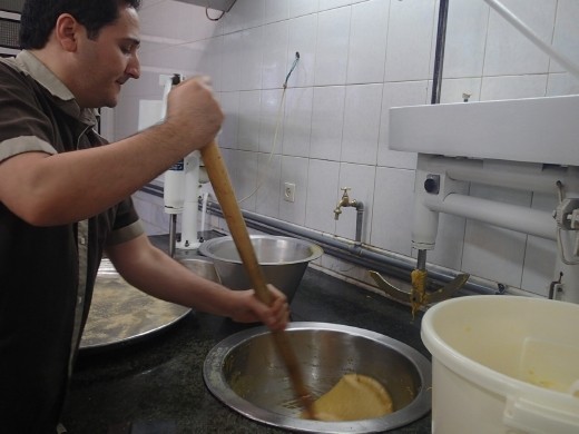 Iran - Qom - stirring the sohan base