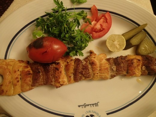 Iran - food - chicken and lamb kebabs