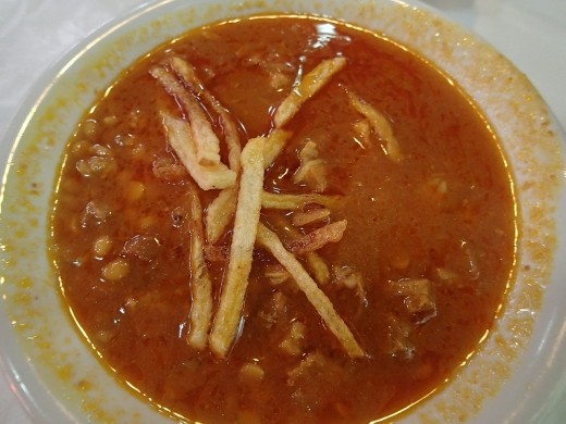 Iran - food - lentil and lamb stew with french fries