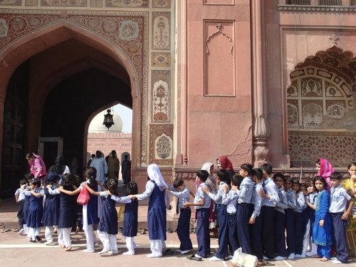 Lahore - visiting the Badshahi mosque on a school trip