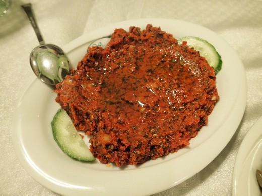 Turkey - food - mezze: puree of tomato and chilis