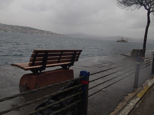 Asian side of Istanbul - view from Uskudar in the rain