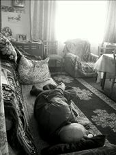 My grandfather sleeping. Every time I enter a silent room where my grandfather is sleeping, my heart misses a beat, and I bend closer to check if he is still breathing. I can only be peaceful when he resumes is reassuring snore. : by pjan3202, Views[574]