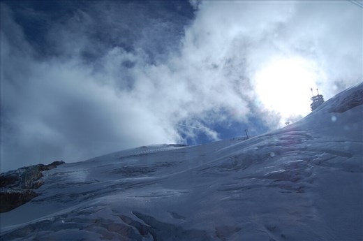 Snow sweeping top of Mount Titlis
