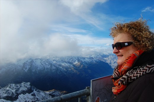 Celeste at top of mount Titlis