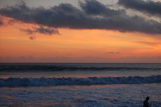 Sunset over beach at Potato Head