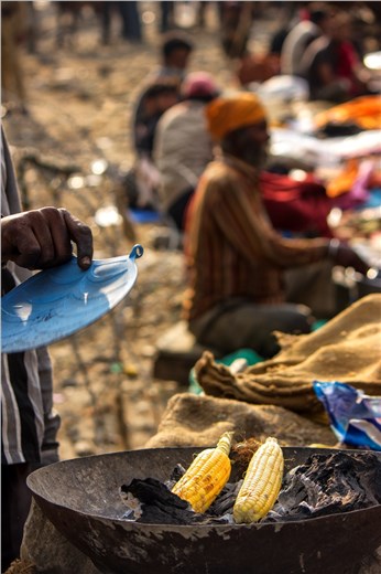 Street food  at an elevation of 2,743m, the highland pastures, Baltal .