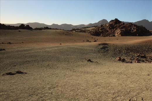 Barren landscape on El Teide volcano.