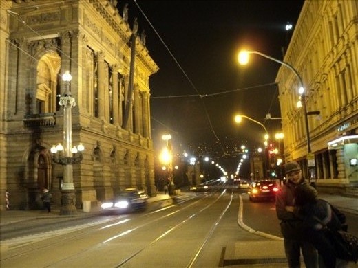 Picture taken while waiting for the tram to take us to our hotel on the other side of Vltava river. On the left you can see Prague National Theatre. I actually used my sister as a tripod :)