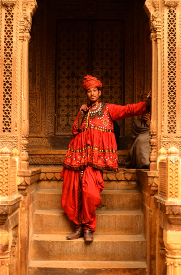Rajasthani boy in traditional dress.