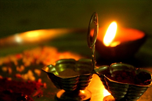 the pooja thali during great indian festival Diwali called bhaiyaduj