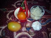 Ingredients for sambal. Dried small anchovies are crunchy and tasty when fried.: by primadonnaangela, Views[303]