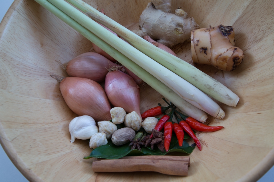 Bouquet of herbs and spices for Beef Rendang